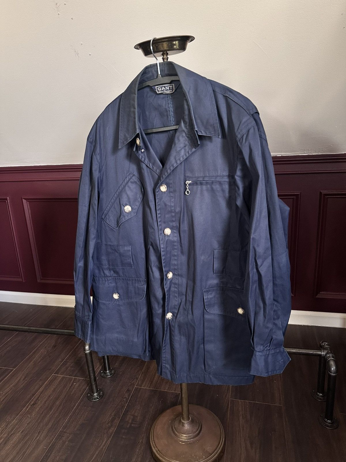 Gant Vintage navy blue fishermans rain jacket duster cargo Size US L / EU 52-54 / 3 - 1 Thumbnail