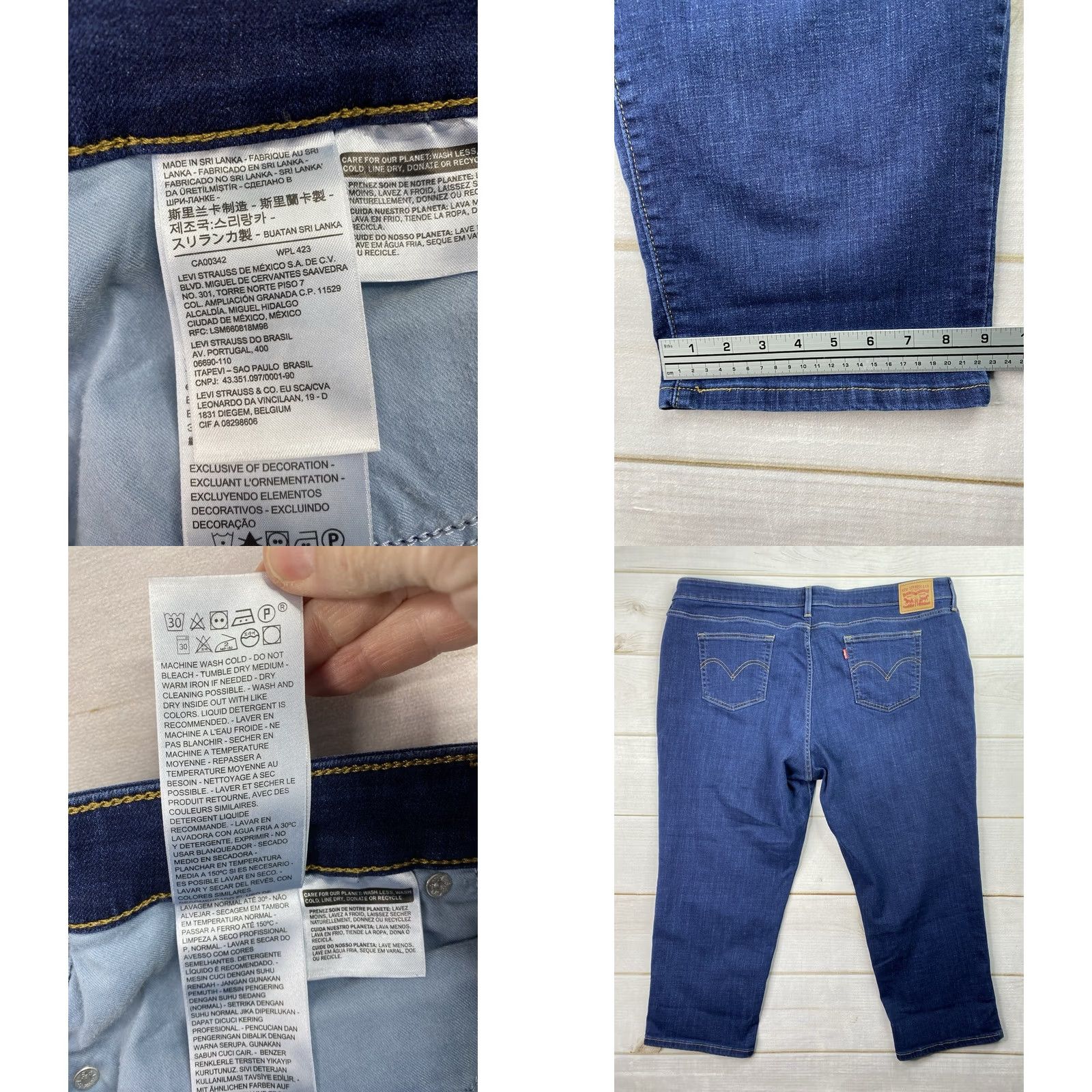Levi's VINTAGE Levi's Womens Jeans 26W Blue Denim Boyfriend Fit Stretch Comfort Plus Sz 2 Womens Jeans 5-Pocket Design Dark Wash Regular Rise High Rise N/A Size 26" / US 2 / IT 38 - 8 Thumbnail