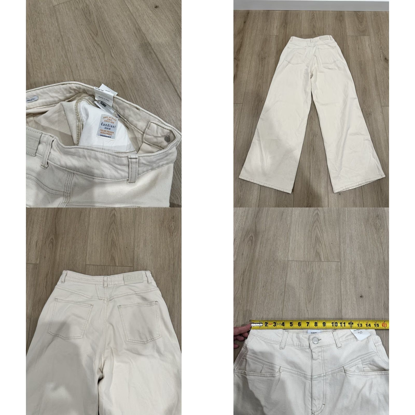 CLOSED NWT CLOSED Ivory Wide-Leg Denim Jeans 29 High Waist Flared-x Heritage Fit 5-Pocket Size 29 Womens Jeans Size 29" - 9 Thumbnail