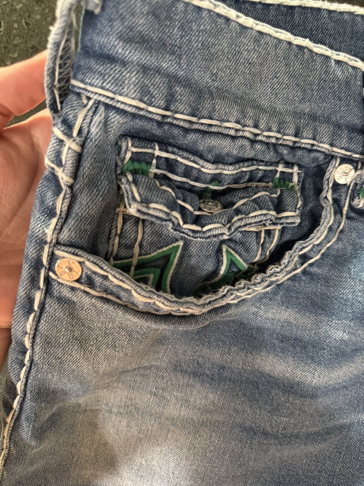 True Religion Tru Religion Ricki relaxed straight blue/green Size US 33 - 2 Thumbnail