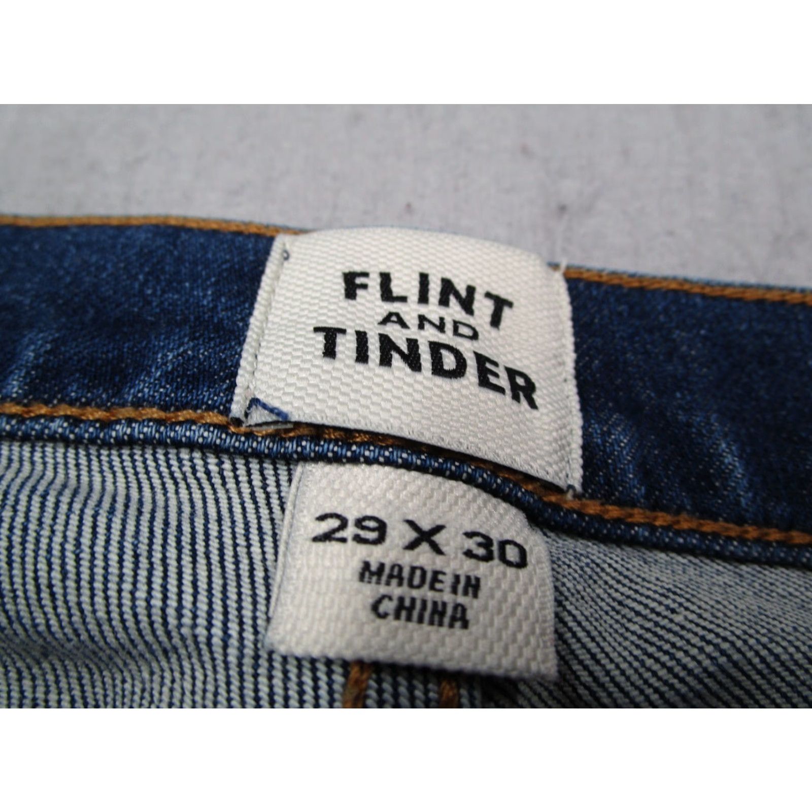 Flint And Tinder Flint and Tinder Jeans Mens Slim Blue 29 5 Pocket Stretch Denim Straight Zip Fly 29x30 Regular Size US 29 - 3 Thumbnail