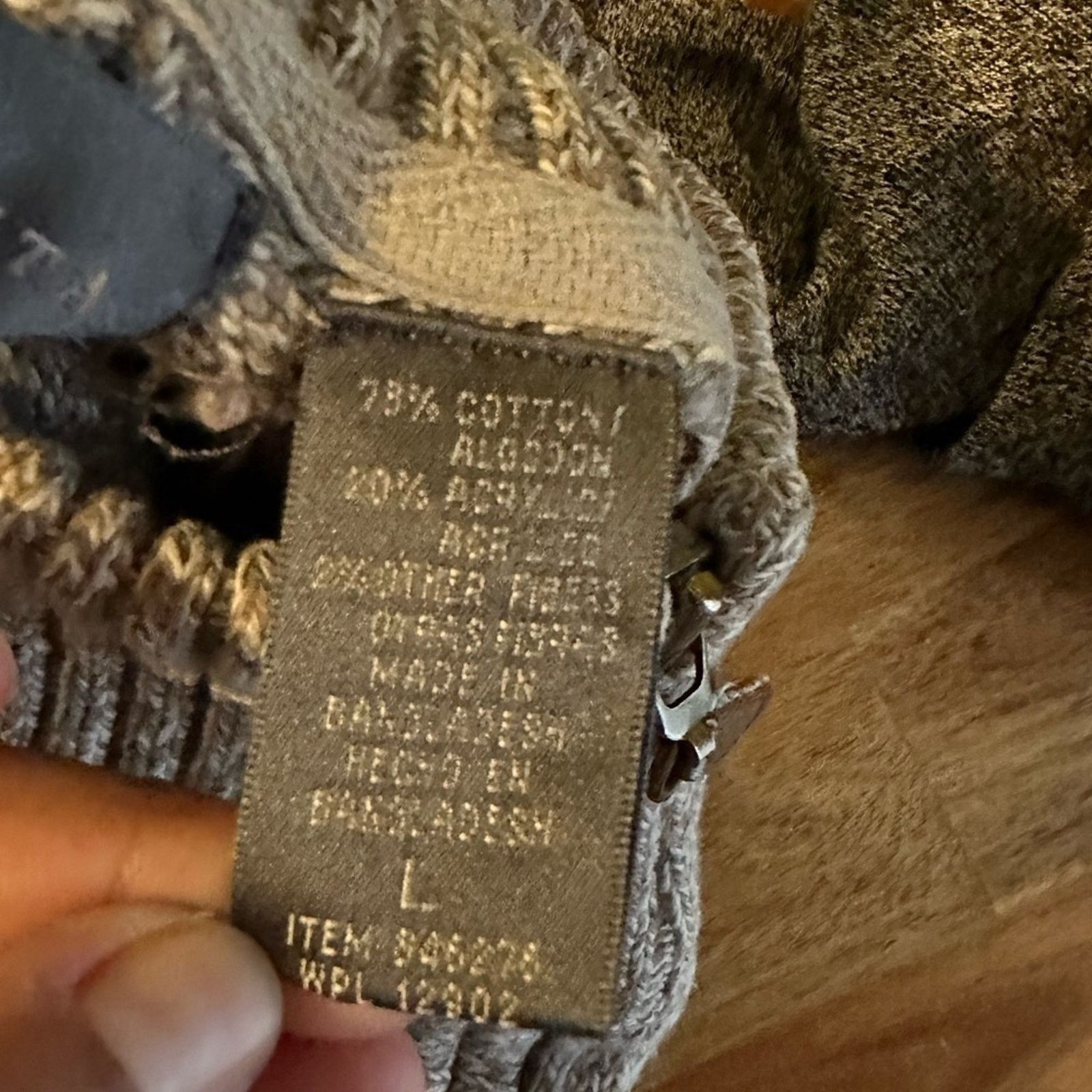 Oscar De La Renta Oscar de la Renta Grey Cable Knit Sweater – Size L Size L / US 10 / IT 46 - 3 Thumbnail