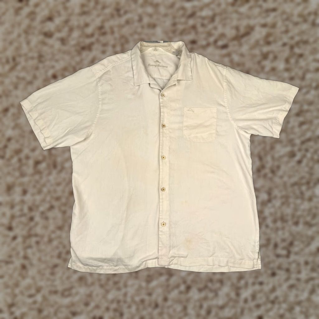 Tommy Bahama Tommy Bahama Shirt Men 2XL Ivory Silk Button-Up Hawaiian Aloha Beach Resort Casual Mens Size US XXL / EU 58 / 5 - 1 Thumbnail