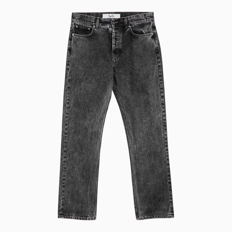 image of Sefr Regular Washed Black Denim Jeans, Men's (Size 32)