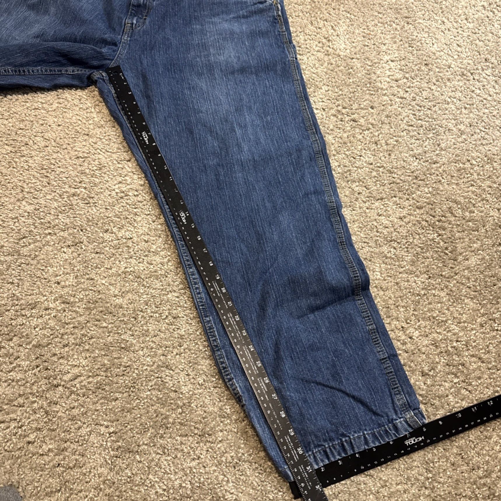 Denime Craftsman Workwear Jeans Blue Denim 42x30 Wide-Leg Men Regular Jeans Color Blue Inseam 30 Size US 42 / EU 58 - 6 Thumbnail