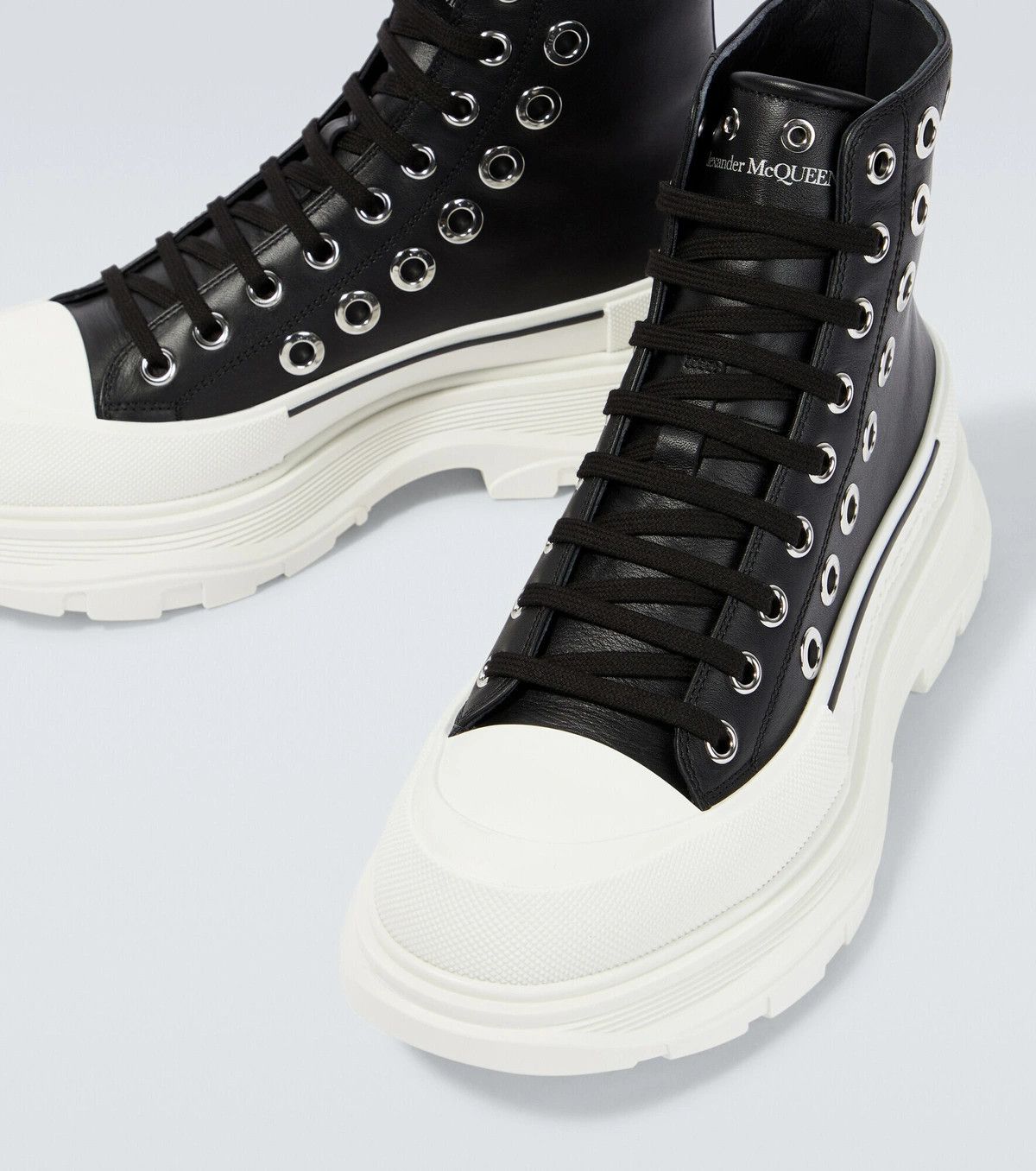 Alexander McQueen o1y1024 Hi-Top Sneakers in White & Black Size US 9 / EU 42 - 4 Thumbnail