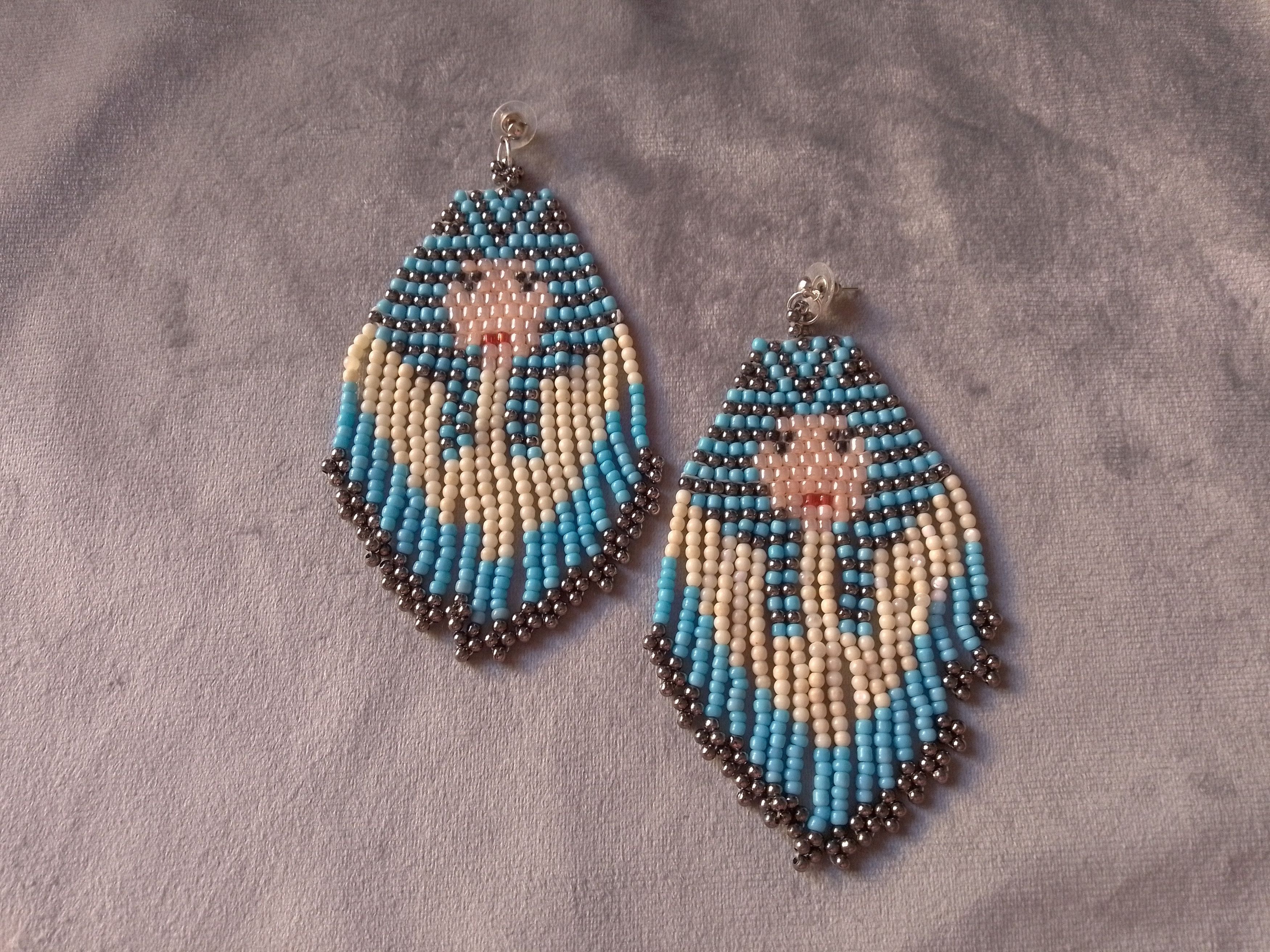 Handmade Earrings Bangs Cleopatra Ethnic Egyptian Extra Long Size ONE SIZE - 1 Thumbnail