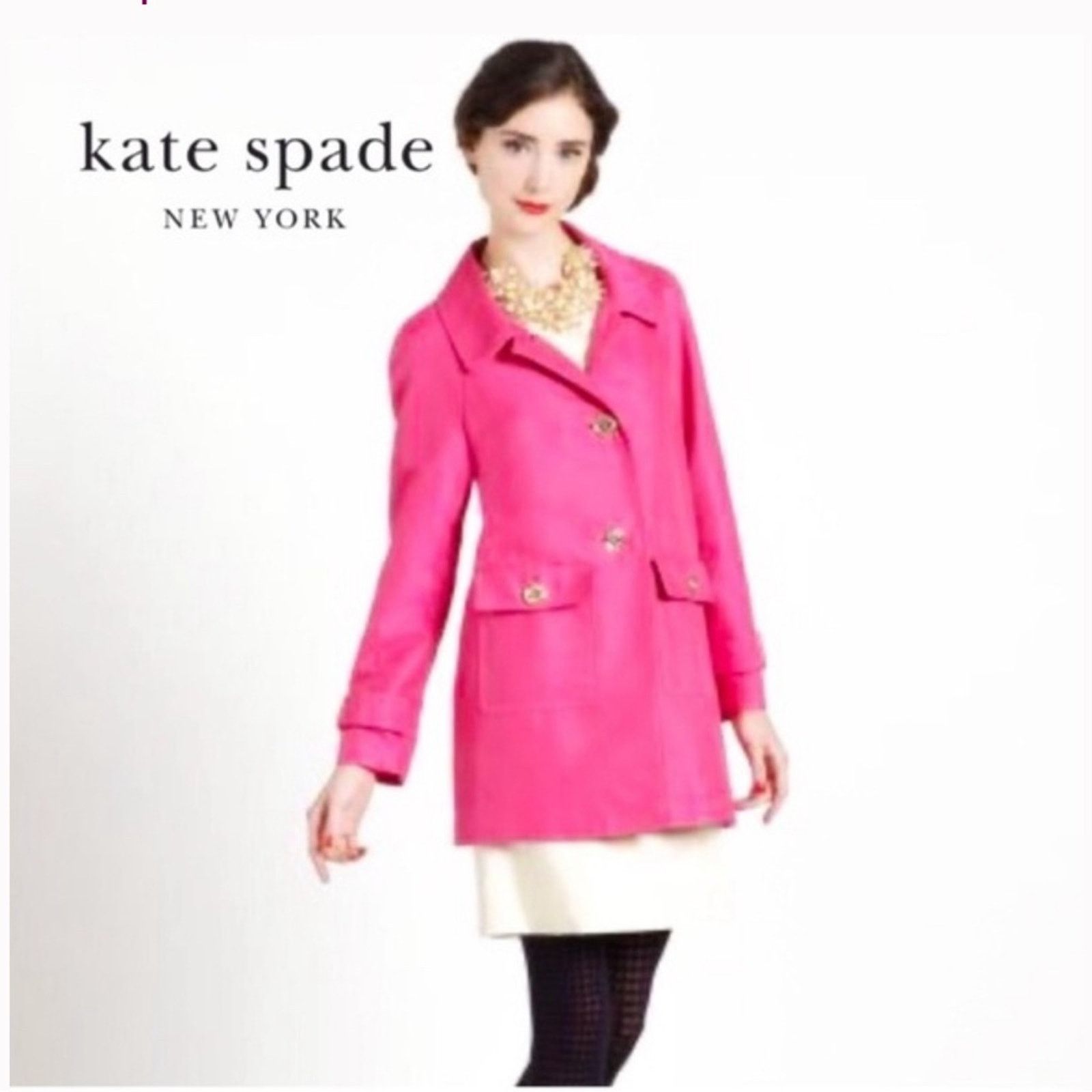 Kate Spade Kate Spade pink fall trench coat / jacket Sz: S Size S / US 4 / IT 40 - 1 Thumbnail