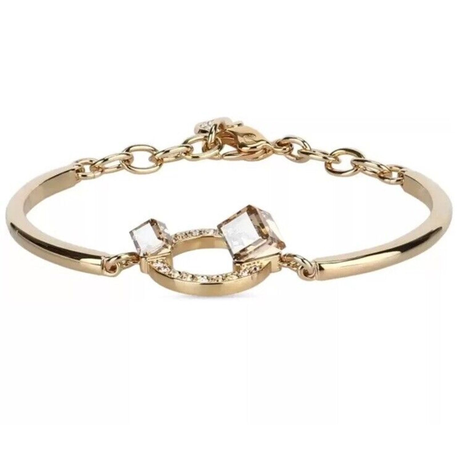Swarovski Swarovski 992677 Women’s Geometric Gold Armband Bangle EUC Size ONE SIZE - 4 Thumbnail