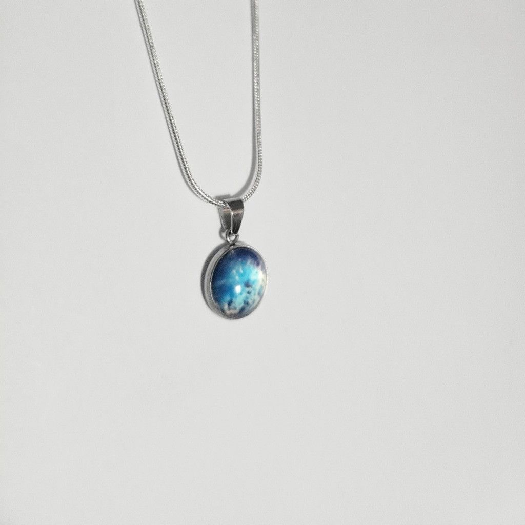 Handmade 925 Sterling Silver nebula galaxy necklace Size ONE SIZE - 2 Thumbnail