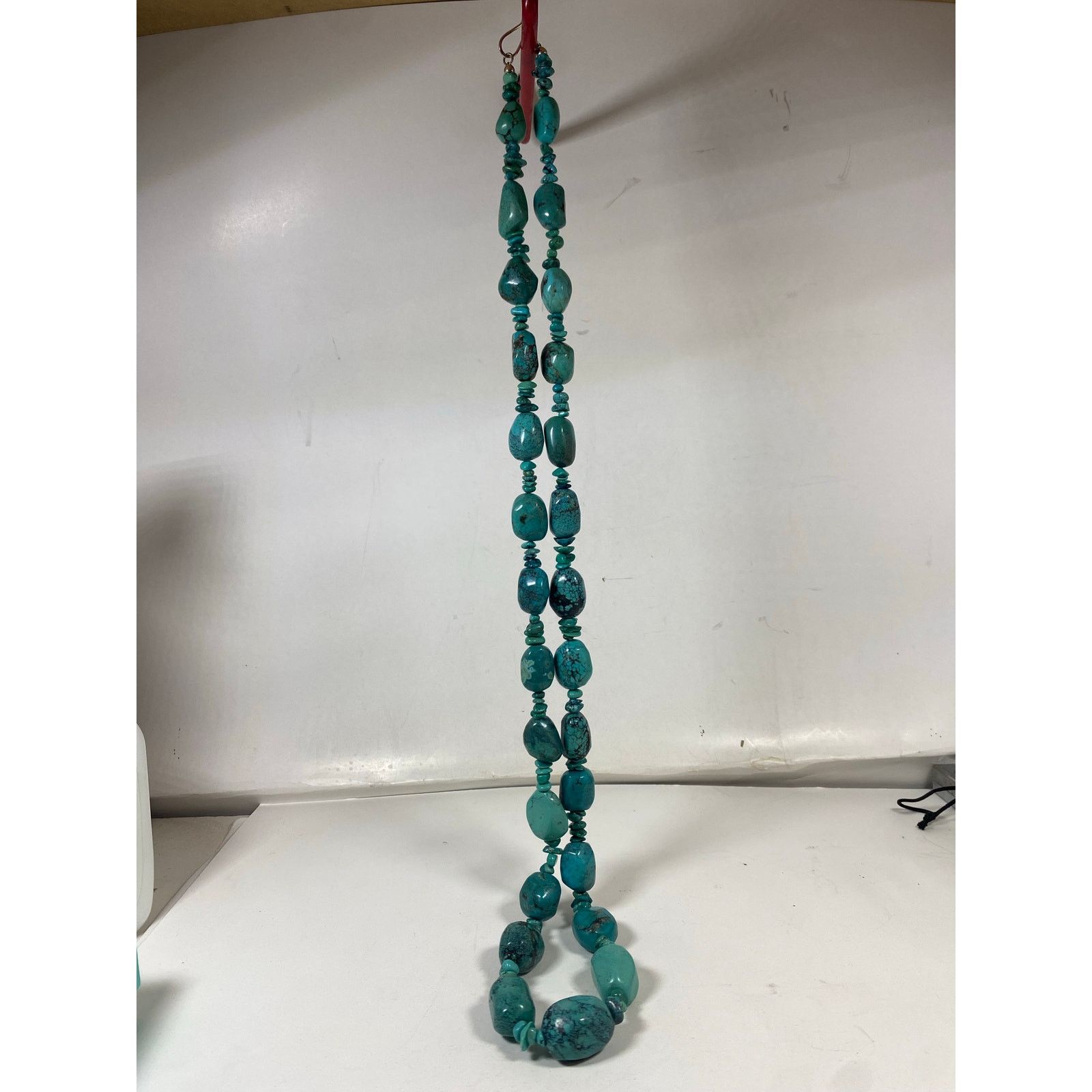 Other Faux Turquoise Cabochon Graduated Silver beaded Necklace Size ONE SIZE - 1 Thumbnail