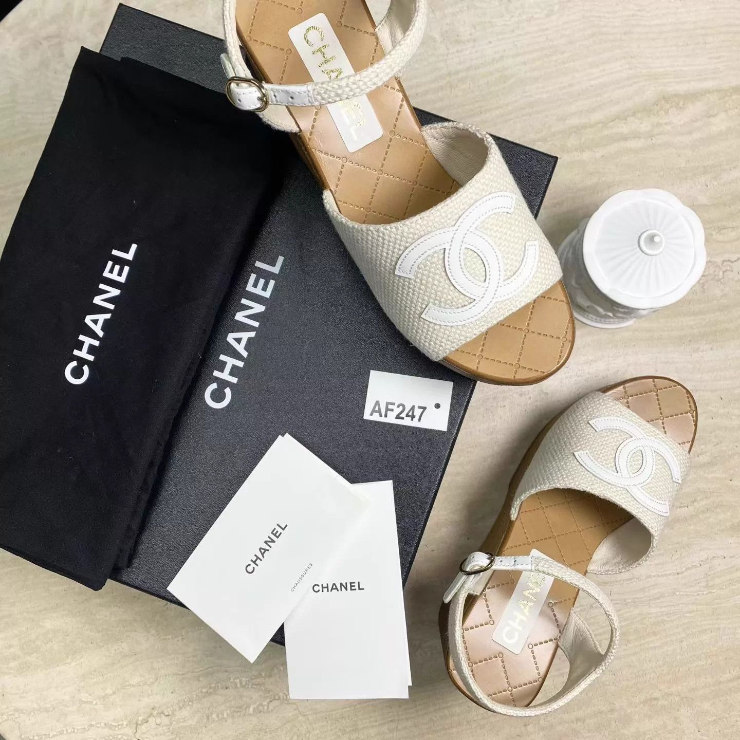 Chanel CHANEL 24P Wooden Clog Wedge Sandals 39C Unused Size US 8.5 / IT 38.5 - 1 Thumbnail