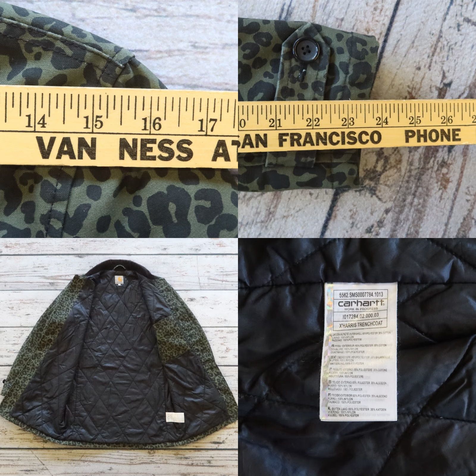 Carhartt Carhartt Work In Progress Cheeta Print Trench Coat Size S Men Jacket Green 90s Party Size US S / EU 44-46 / 1 - 8 Thumbnail