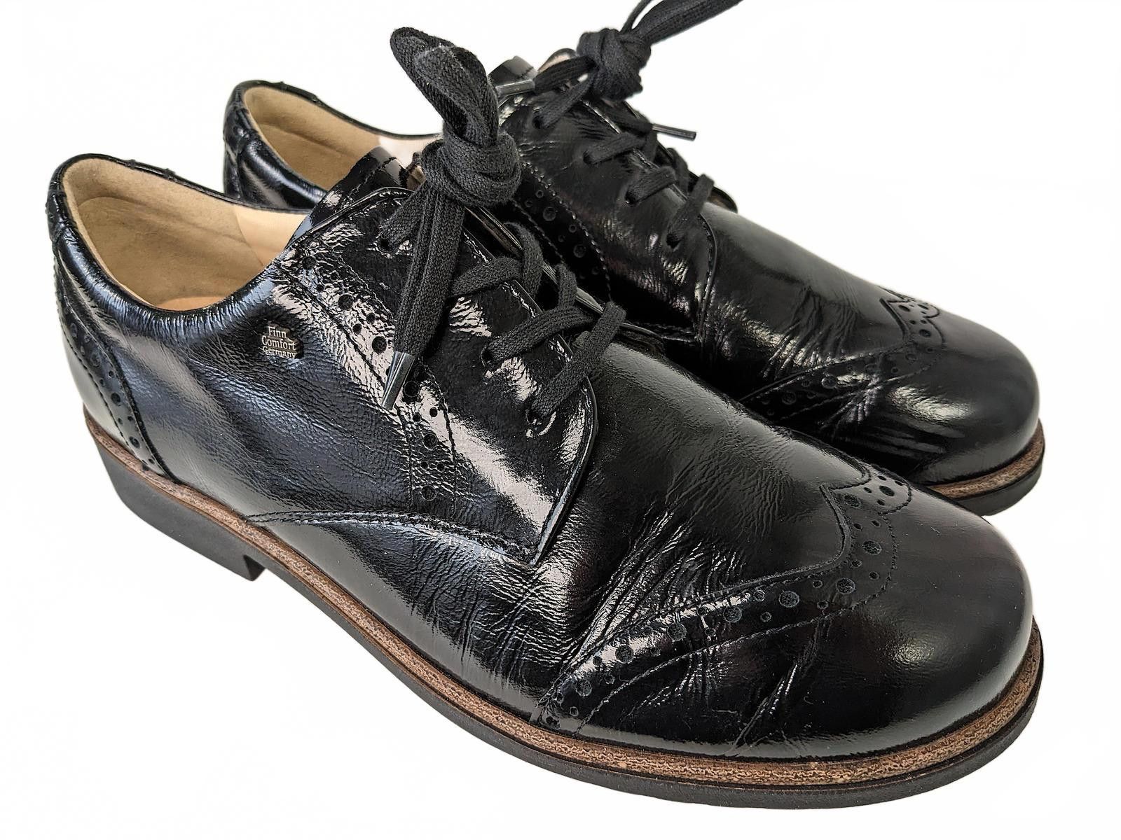 Other Finn Comfort Men Dress Shoes Germany LaceUp Black Patent 7 Size US 7 / EU 40 - 3 Thumbnail