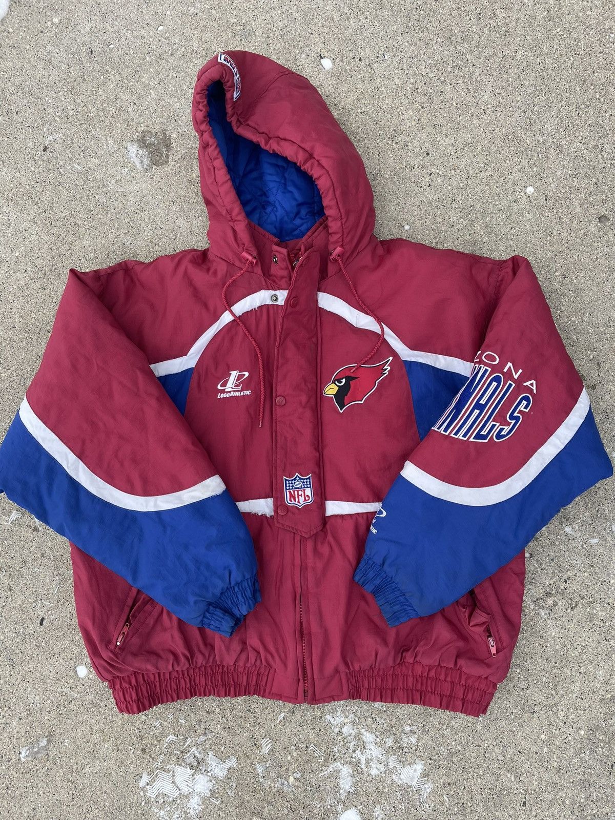 image of Logo Athletic x Nfl Vintage Arizona Cardinals Puffer Jacket in Red, Men's (Size XL)