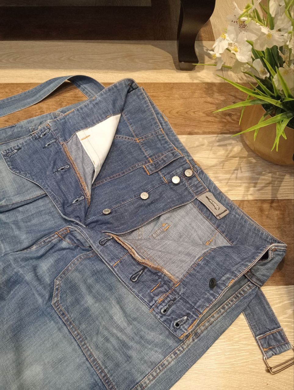 CABANE de ZUCCa RARE CABANE DE ZUCCA BY ISSEY MIYAKE BLUE CARGO JEANS Size US 36 / EU 52 - 8 Thumbnail