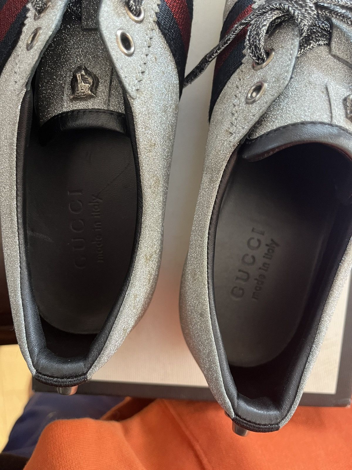 Gucci Gucci Men’s Bambi Web silver sneakers Size US 10 / EU 43 - 8 Thumbnail