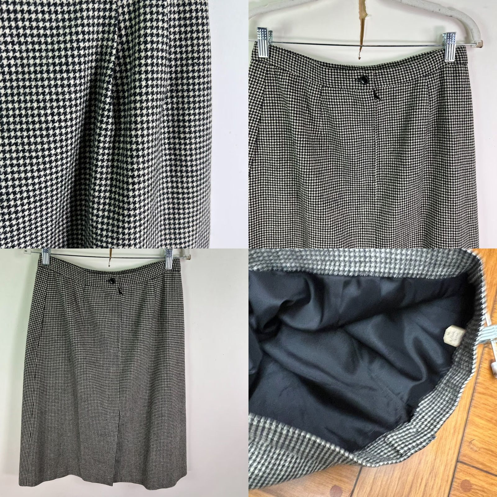 Spellbound VINTAGE Daniel Spellbound Blazer Skirt Set 14 Black/White Houndstooth Wool Blended Blazer Skirt 2 Piece Women Tailored Notch 80s Suit Set Womens Size 36" / US 14 / IT 50 - 8 Thumbnail
