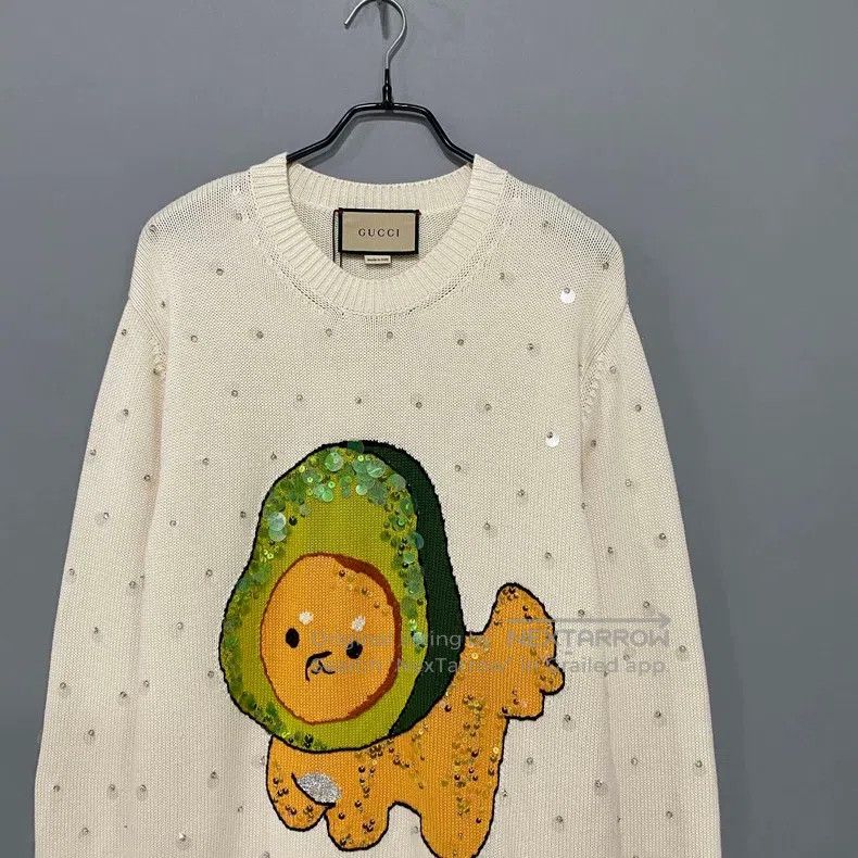 Gucci Gucci Avocado dog sequin knitted sweatshirt Size US M / EU 48-50 / 2 - 3 Thumbnail