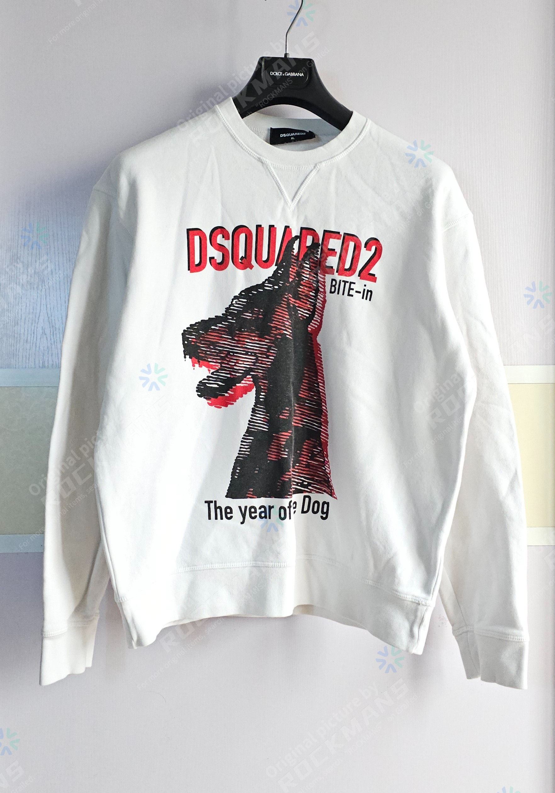 Dsquared2 DSQUARED2 Men's White Dog Sweatshirts Size XL Size US XL / EU 56 / 4 - 1 Thumbnail