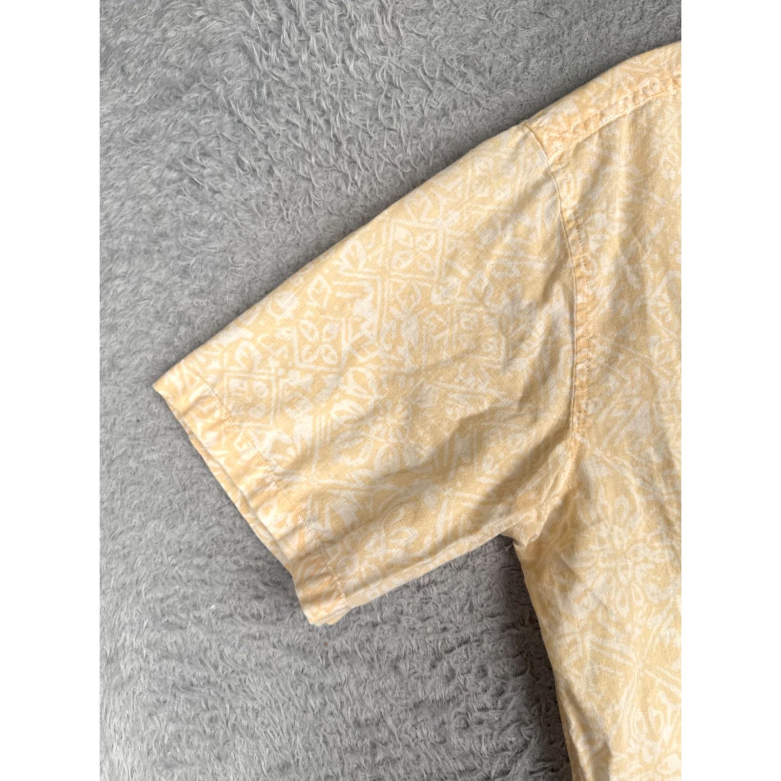 Eddie Bauer Eddie Bauer Shirt Men Small Yellow Floral Linen Blend Pocket Hawaiian Button Up Size US S / EU 44-46 / 1 - 3 Thumbnail