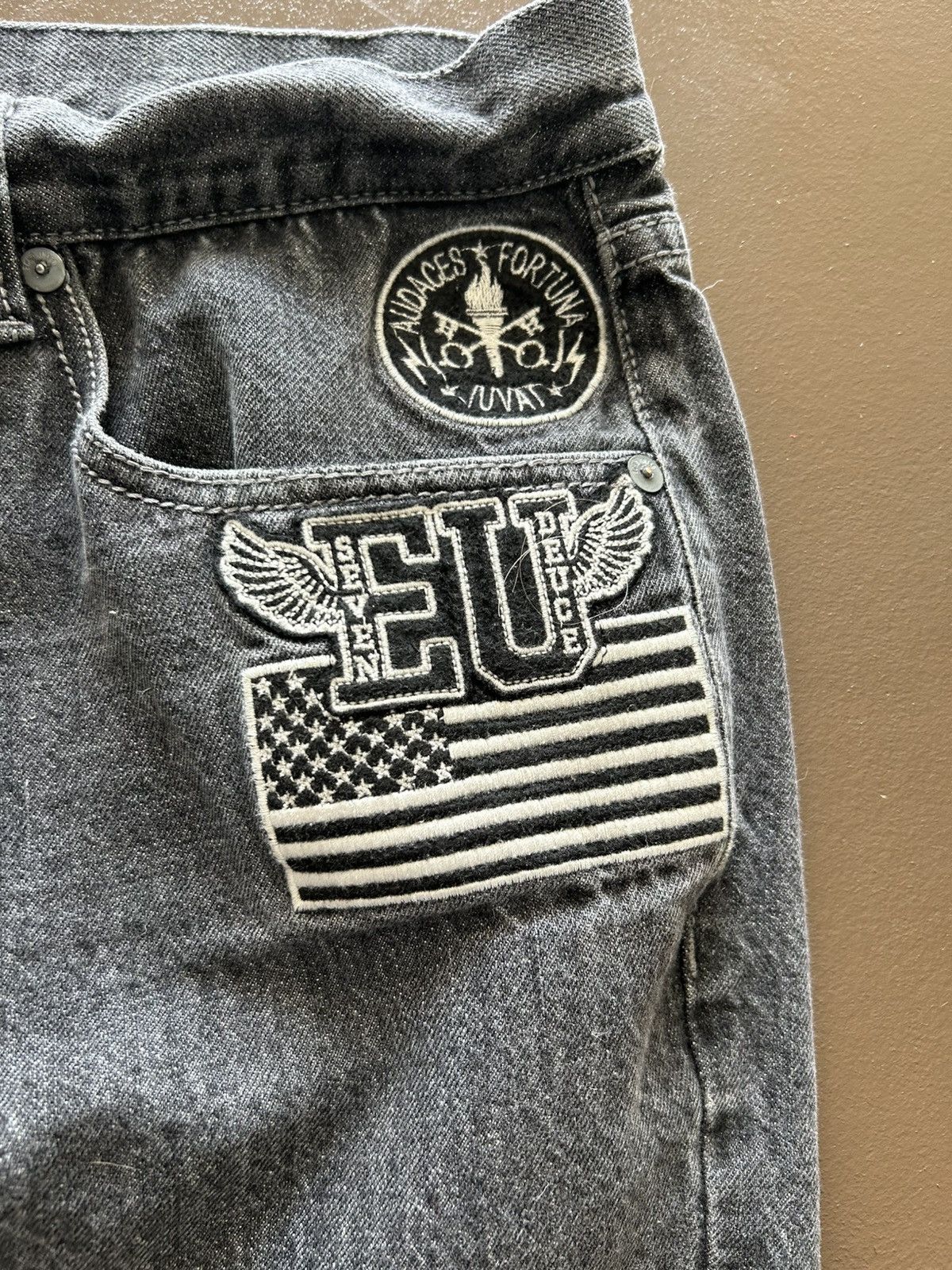 Ecko Unltd. Ecko Y2K Vintage Black Denim Shorts Jorts With Patches Size US 38 / EU 54 - 3 Thumbnail