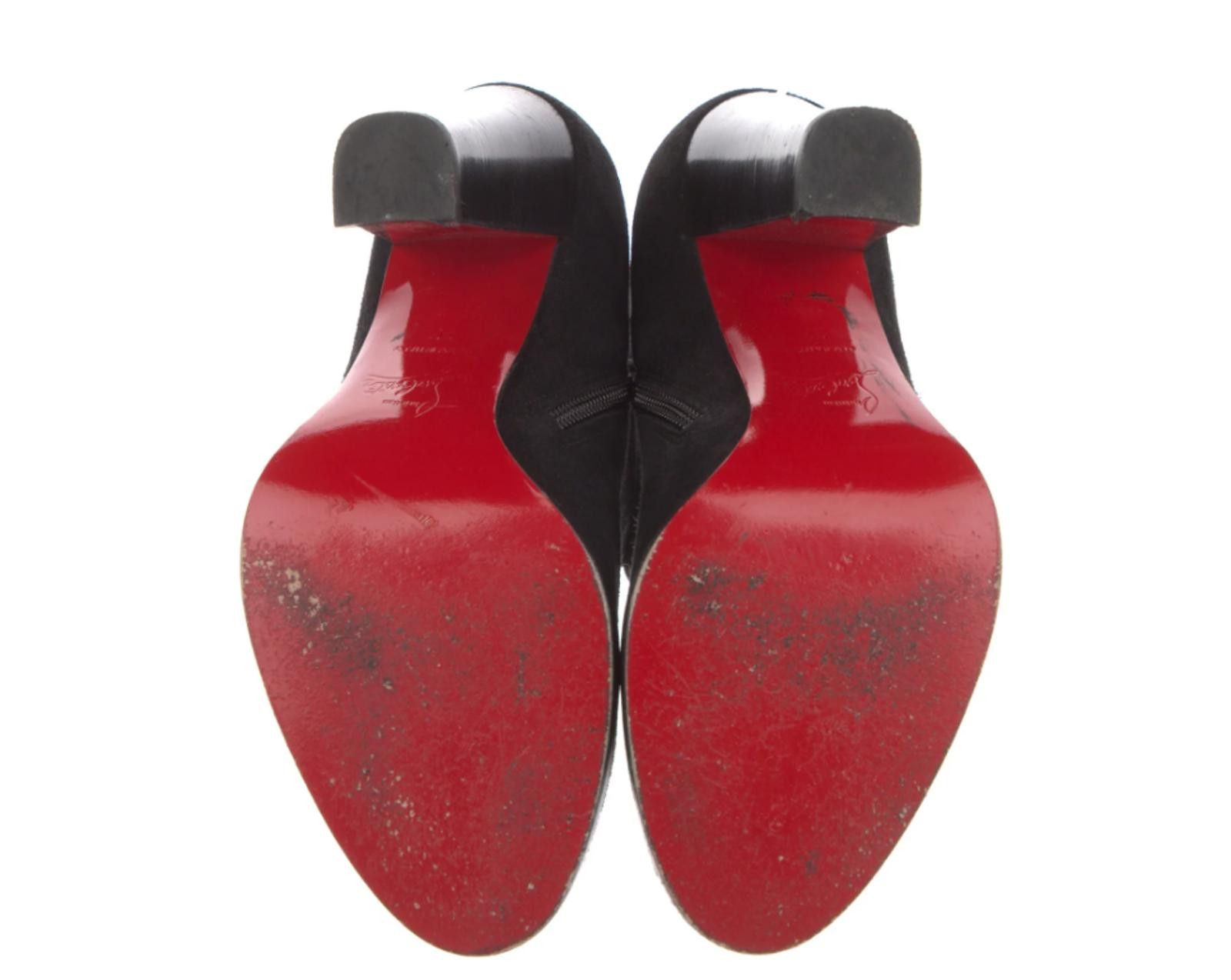 Christian Louboutin Christian Louboutin Crest Motif Suede Booties, Sz US6, IT37 Size US 6 / IT 36 - 5 Thumbnail