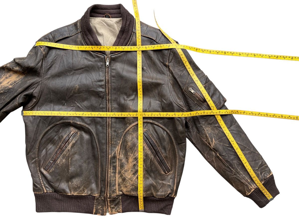 Vintage Vintage 80s Japanese Distressed Sunfaded Leather Jacket Size US M / EU 48-50 / 2 - 12 Thumbnail