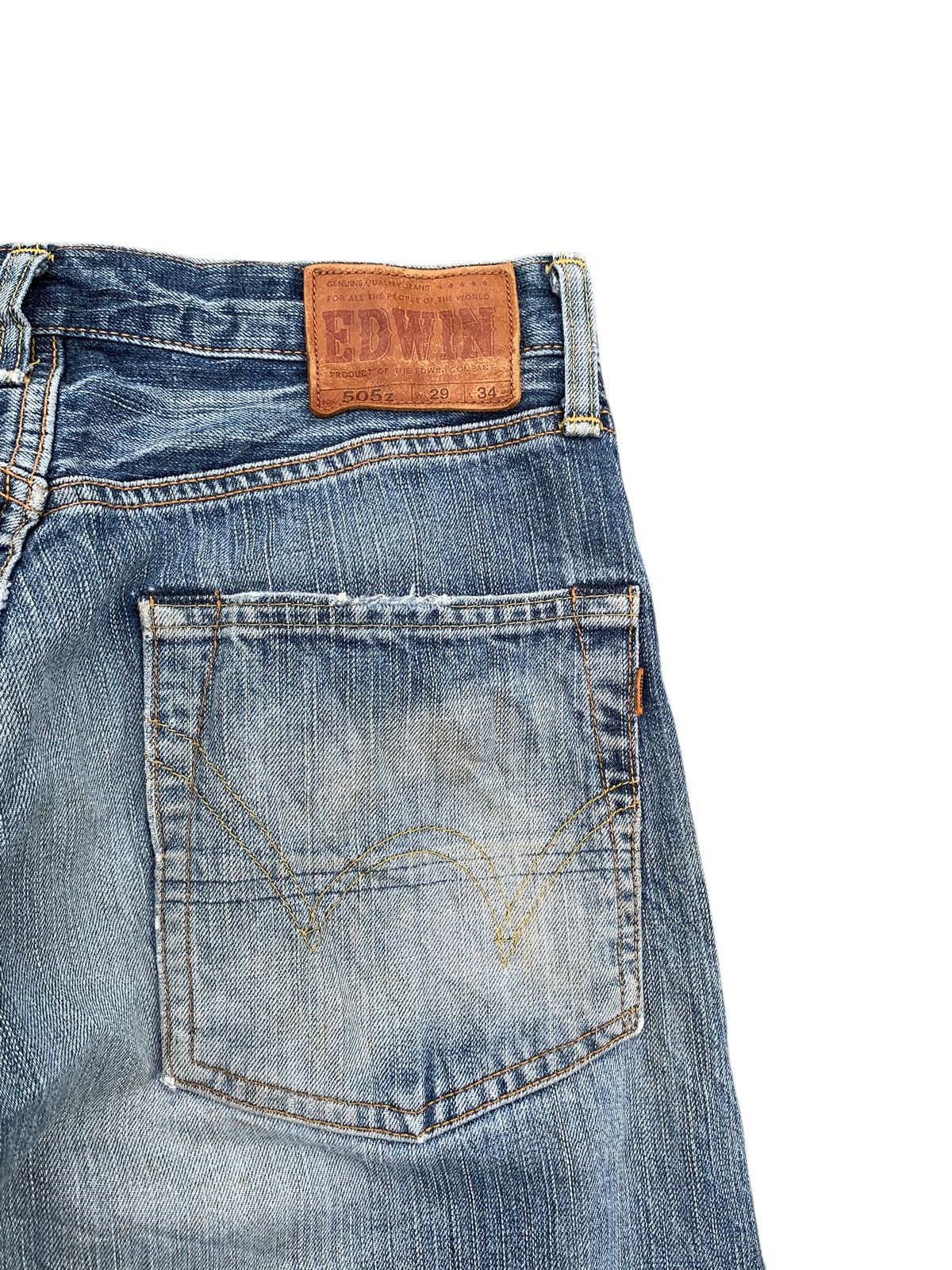 Edwin VINTAGE EDWIN 505z SELVEDGE FADED & RUSTY DISTRESSED DENIM Size US 29 - 15 Thumbnail