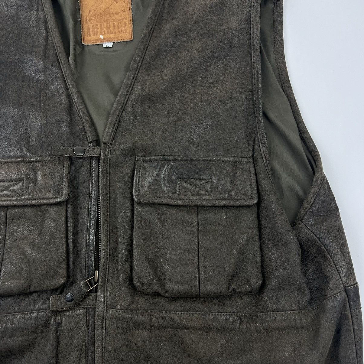 Leather America Leather Vest Vintage Size US L / EU 52-54 / 3 - 4 Thumbnail