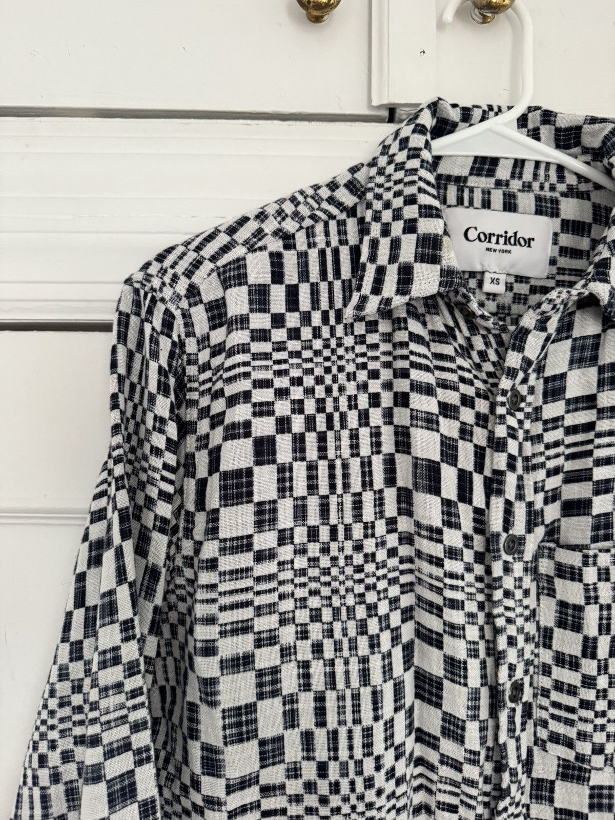 Corridor Corridor High Focus Check Long Sleeve Small White Navy Size US XS / EU 42 / 0 - 2 Thumbnail