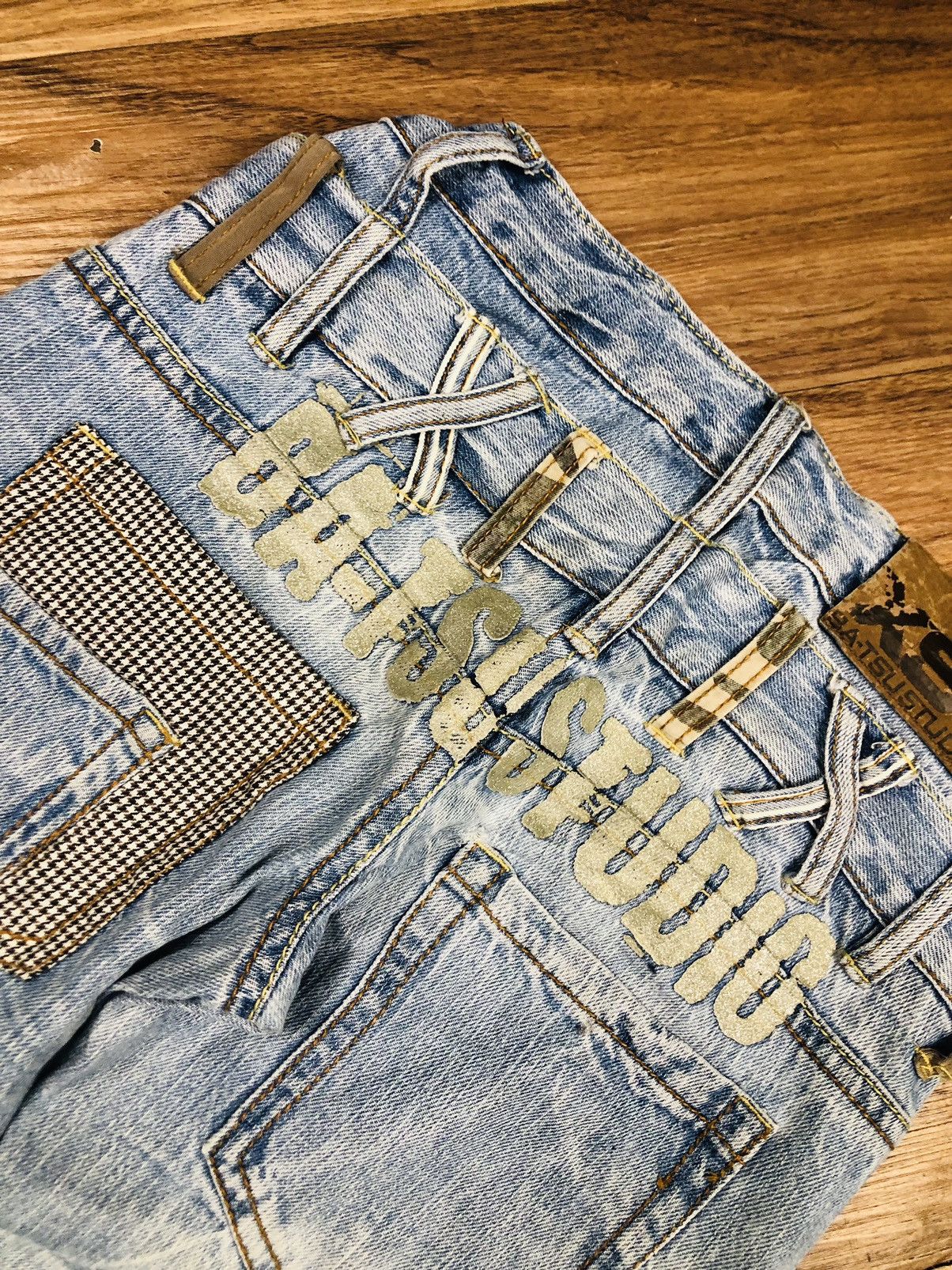 Japanese Brand BA-TSU STUDIO Y2K Reworked Distressed Denim (37) Size US 27 - 18 Thumbnail