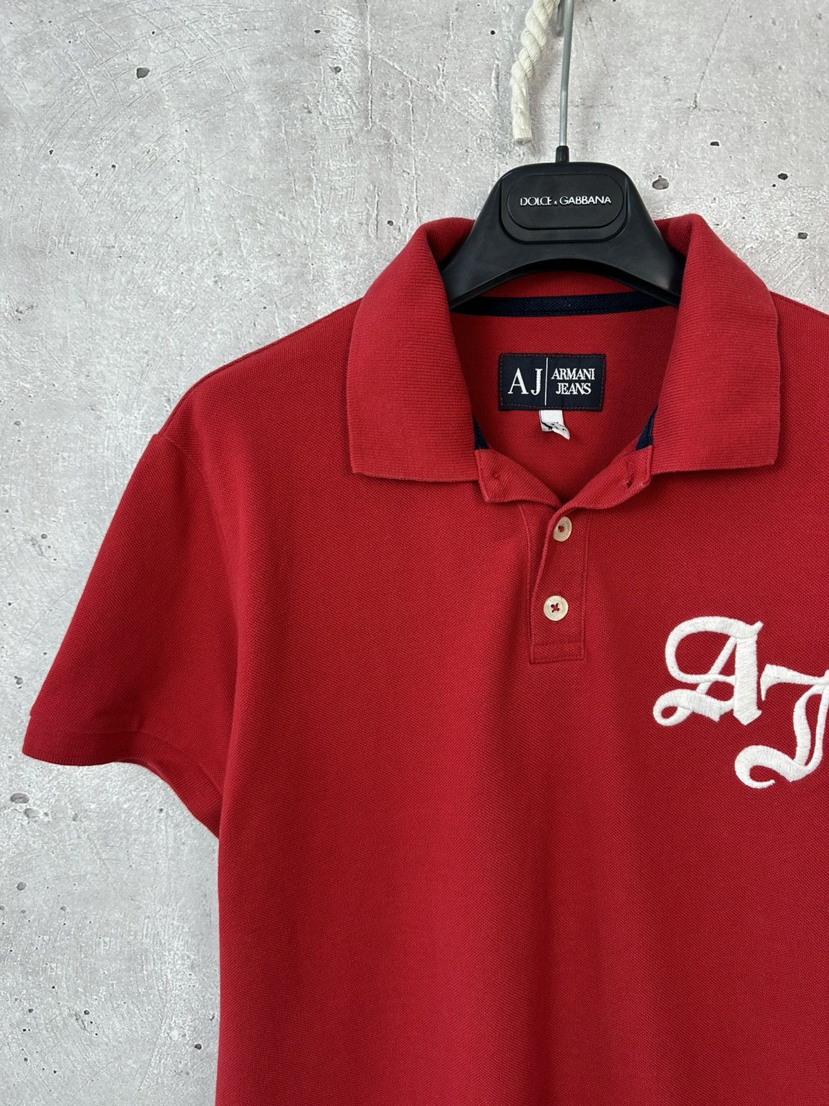 Armani AJ Armani Jeans Vintage Cotton Red Logo Women’s Polo Size ONE SIZE - 3 Thumbnail