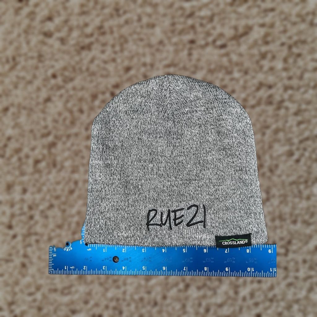 Vintage Crossland Beanie Hat Adult One Size Gray 100% Acrylic Knit Embroidered Beanie Seasonal Outdoor Ski Logo Mens Women Size ONE SIZE - 1 Thumbnail