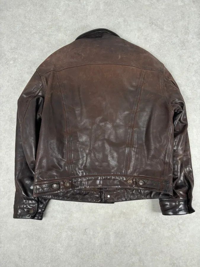 Levi's 2000s Levis Brown Leather Multi-Pocket Leather Jacket Size US L / EU 52-54 / 3 - 5 Thumbnail
