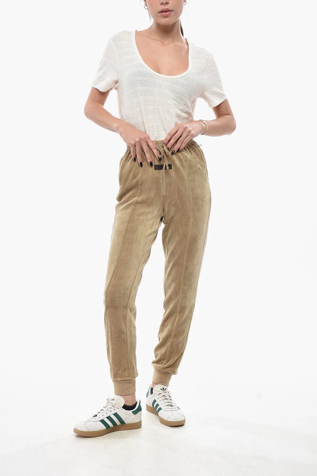 Fear of God og1mm0326 Chenille Joggers in Beige Size 26" / US 2 / IT 38 - 4 Thumbnail