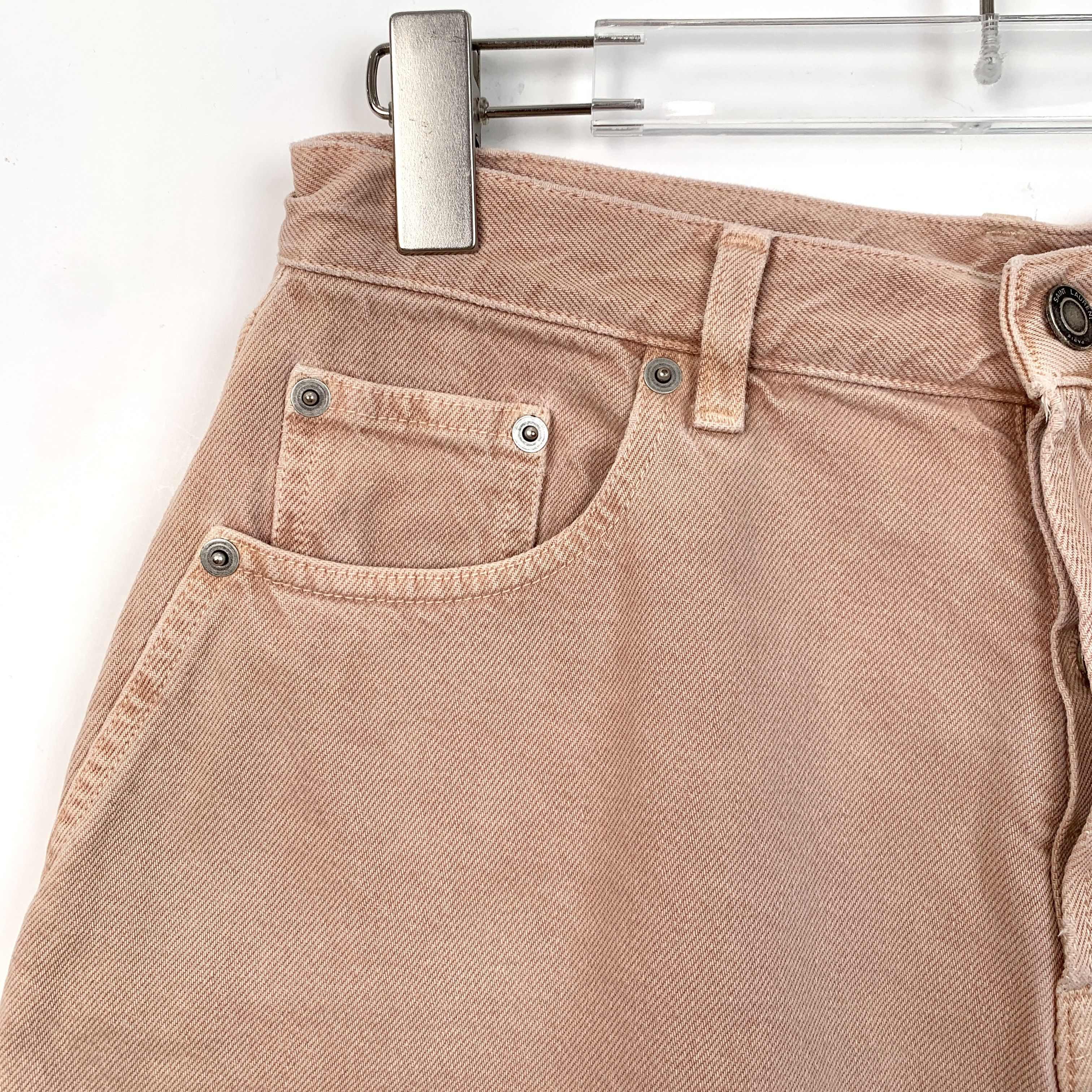 Saint Laurent Paris Saint Laurent Pink Denim Shorts (Size 29) Size 29" - 6 Thumbnail