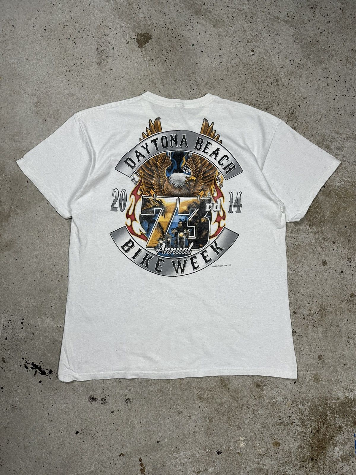 Harley Davidson Vintage Bike Week Daytona Beach Harley Moto Print T Shirt Size US L / EU 52-54 / 3 - 2 Thumbnail