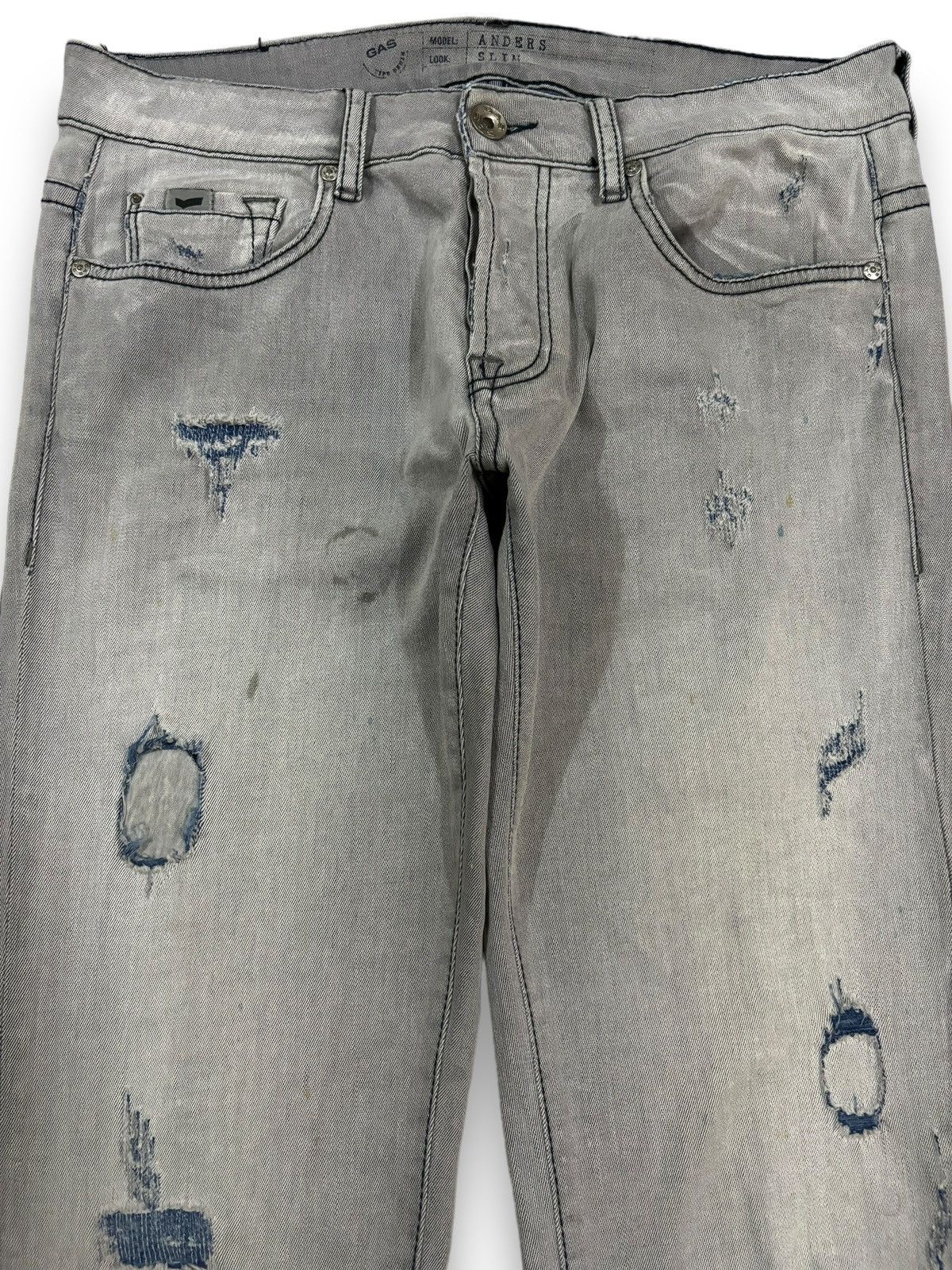 GAS Vintage Gas Anders Faded Patched Distressed Grunge Jeans Size US 33 - 3 Thumbnail