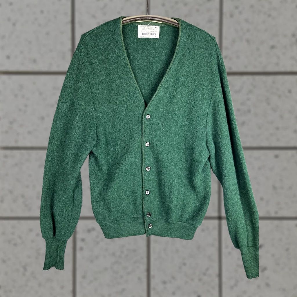 70's ROBERT BRUCE アルパカ×ウール ニットカーディガン コーヒー