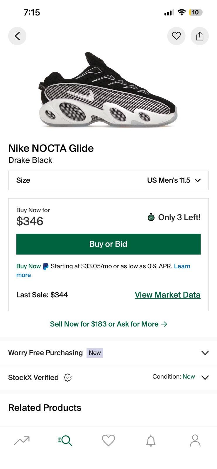 NOCTA Nike Nocta Glide - Drake black Size US 11.5 / EU 44-45 - 7 Thumbnail