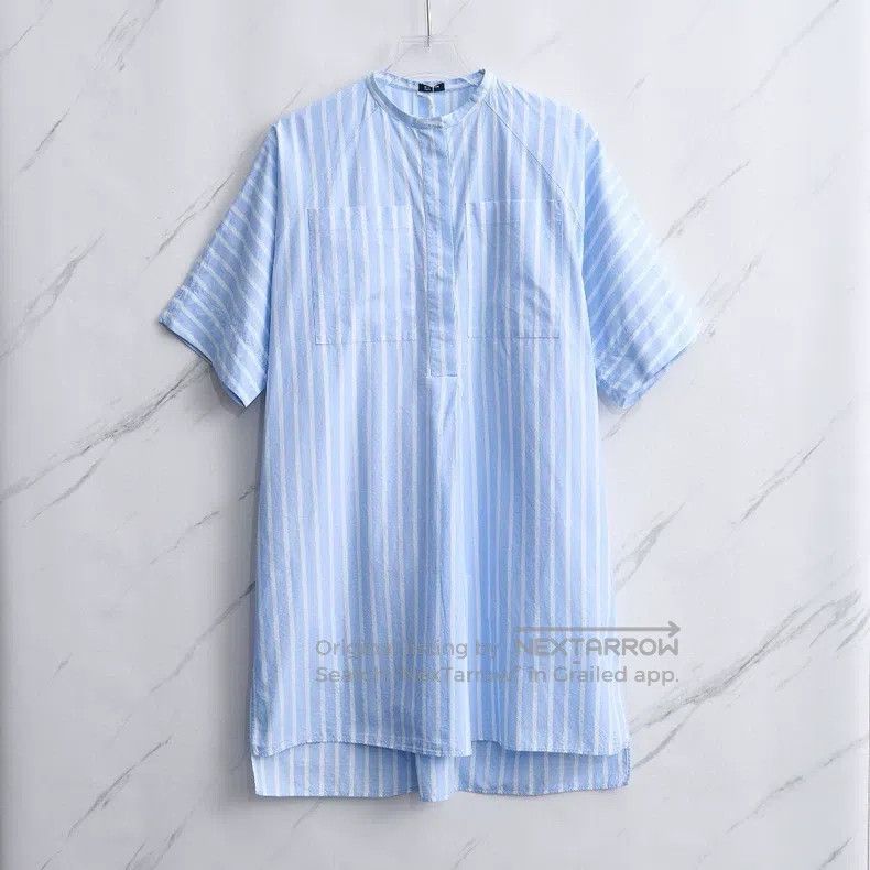 Jil Sander Jil Sander size 36 Ladies Blue and White Striped Shirt Dres Size 35" - 1 Thumbnail