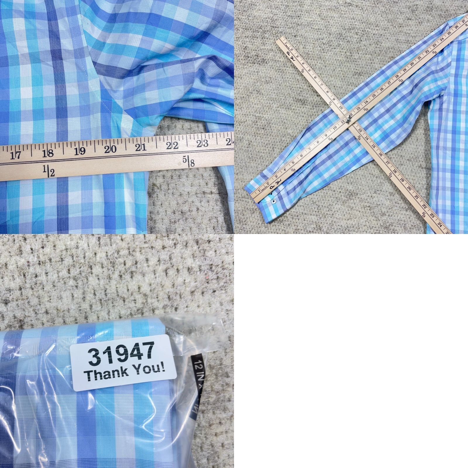 UNTUCKit UNTUCKit Shirt Men Large Blue Slim Fit Button Up Plaid Dress Poplin Casual Size US L / EU 52-54 / 3 - 8 Thumbnail