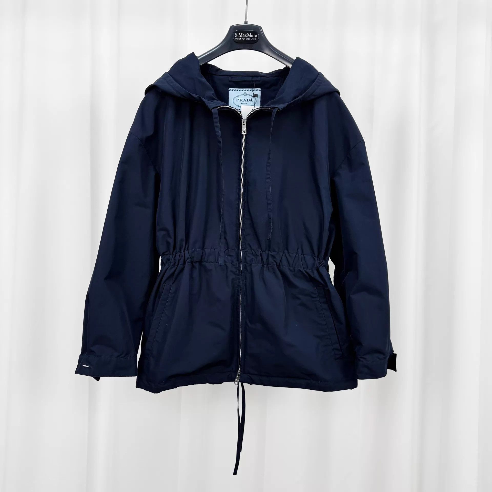 Prada Prada Navy Blue Cinched Waist Trench Coat 42 EU Mint Size M / US 6-8 / IT 42-44 - 1 Thumbnail