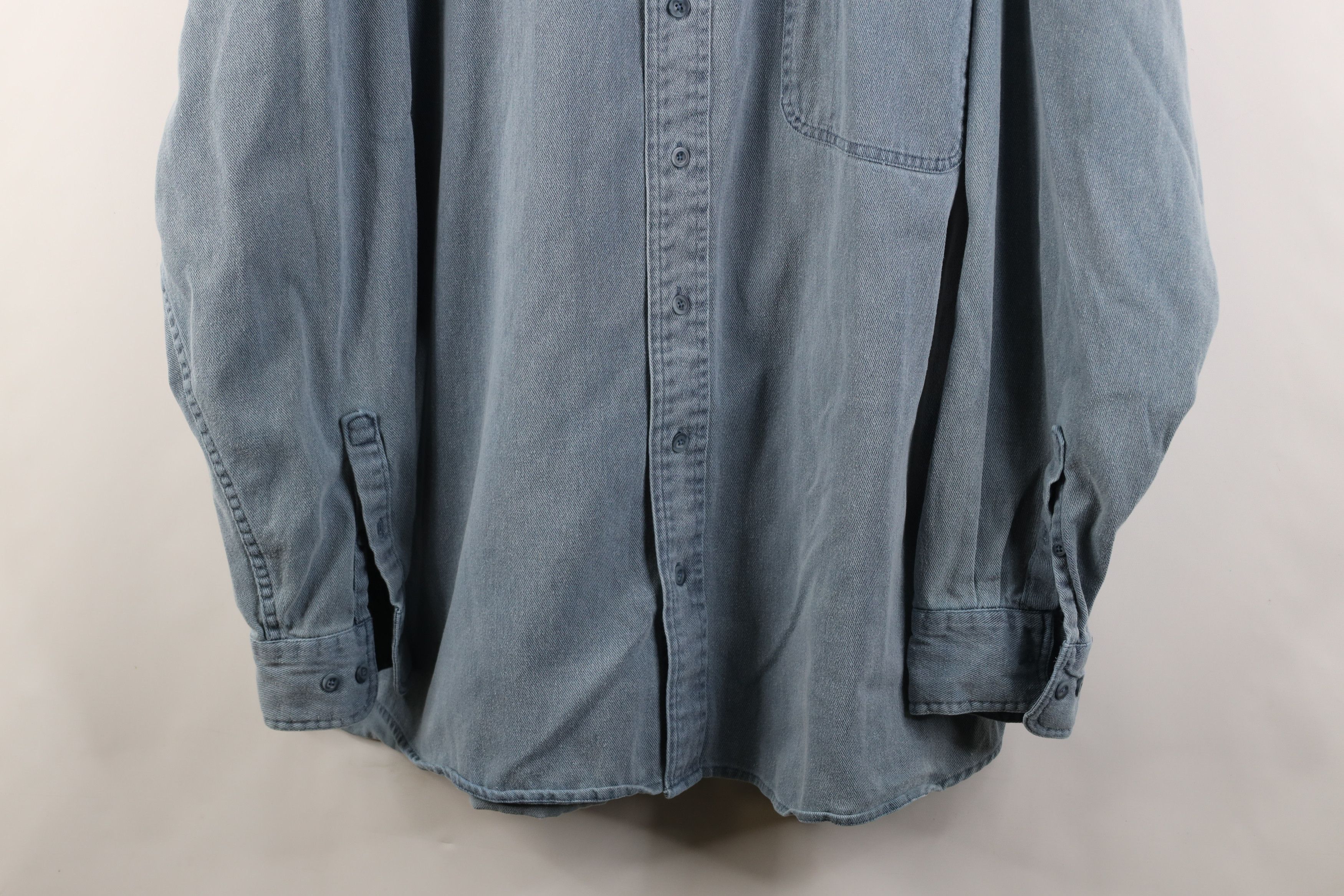 Vintage Vintage 90s Streetwear Cotton Twill Band Collar Button Shirt Size US XXL / EU 58 / 5 - 3 Thumbnail