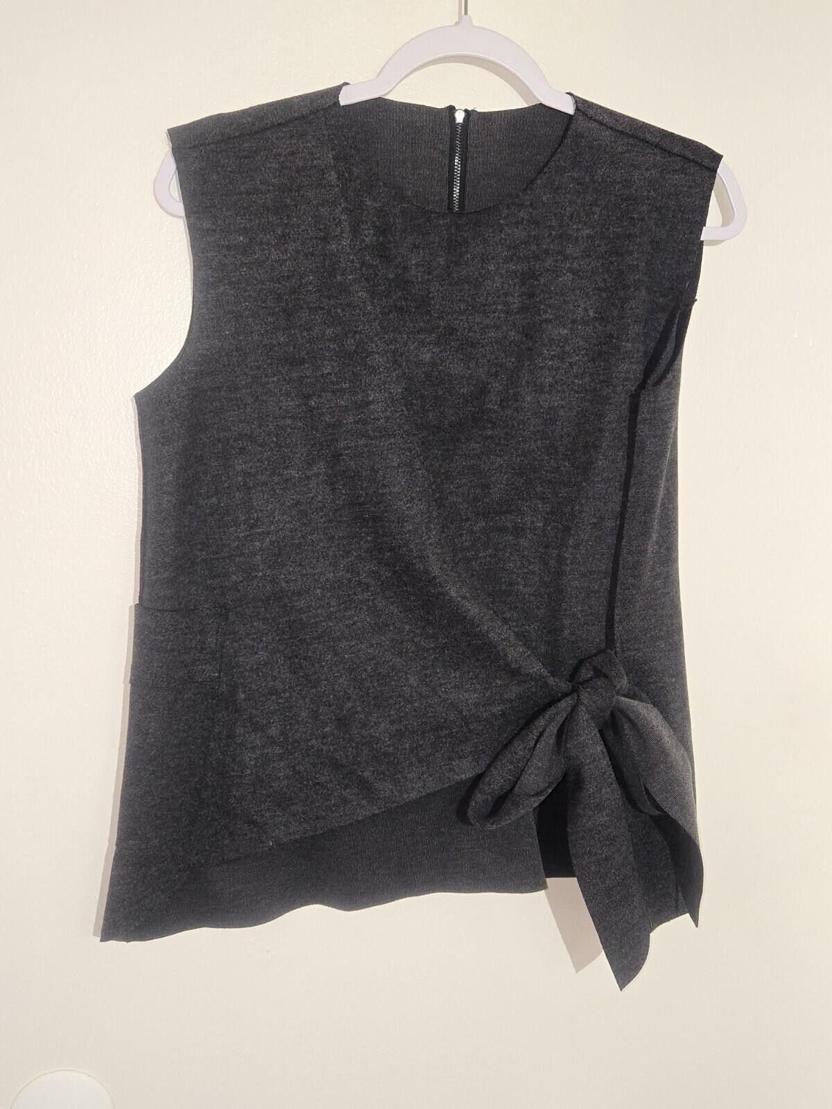 The Unbranded Brand Women's Short Sleeve Wool Blend Blouse Knotted Bow Medium Size M / US 6-8 / IT 42-44 - 2 Thumbnail