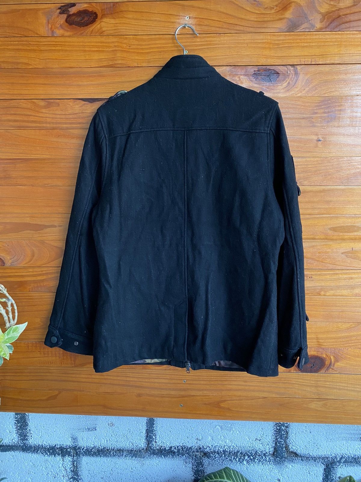 Japanese Brand Vintage Military-Style Black Wool Jacket with Camo Lining Size US M / EU 48-50 / 2 - 17 Thumbnail