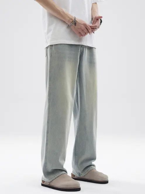Japanese Brand American retro light color cleanfit washed distressed jeans Size US 32 / EU 48 - 7 Thumbnail