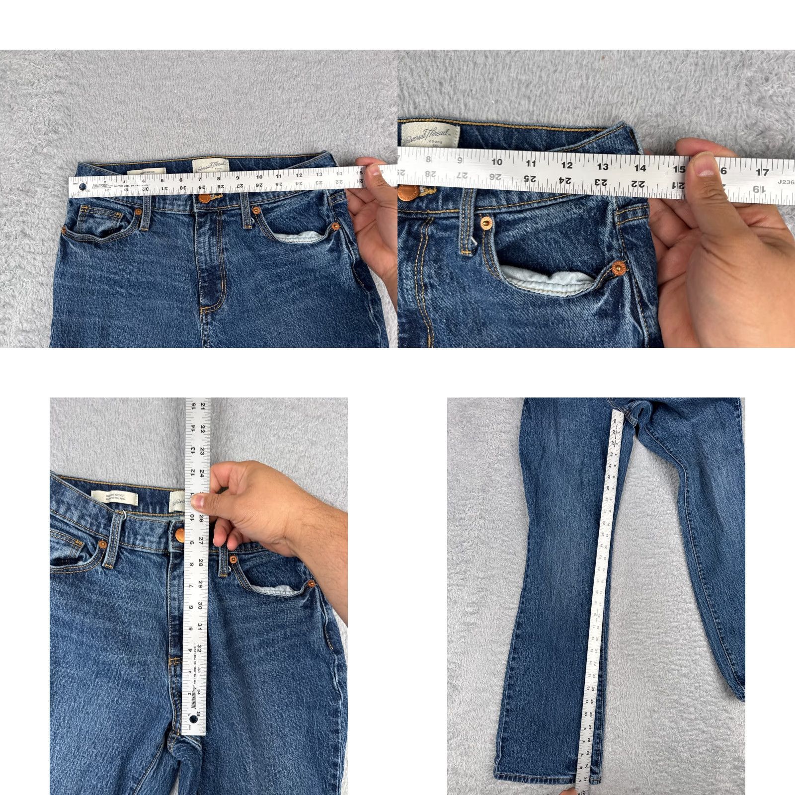 Vintage Universal Thread Jeans Women 2 Blue Denim Bootcut High Rise Cotton Blend 28x31 Womens Size 26" / US 2 / IT 38 - 8 Thumbnail