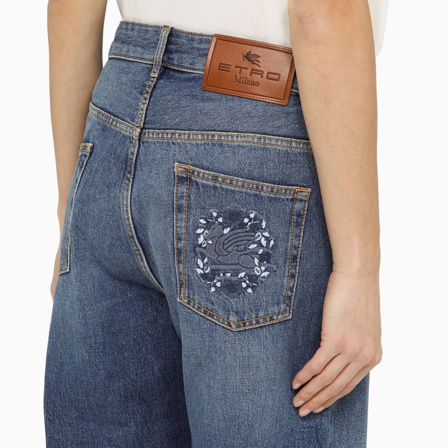 Etro o1d2blof0824 Denim Baggy Jeans in Blue Size 27" / US 4 / IT 40 - 5 Thumbnail